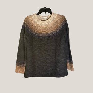 Thumbnail: J. Jill Women's M Ombré Textured Knit Crew Neck Sweater Tunic Cotton